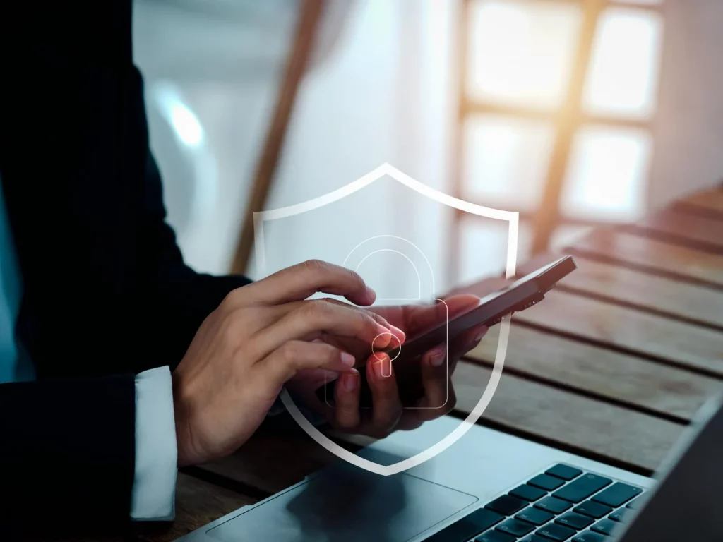 Dono de ISP utilizando um aparelho seguro contra a espionagem industrial