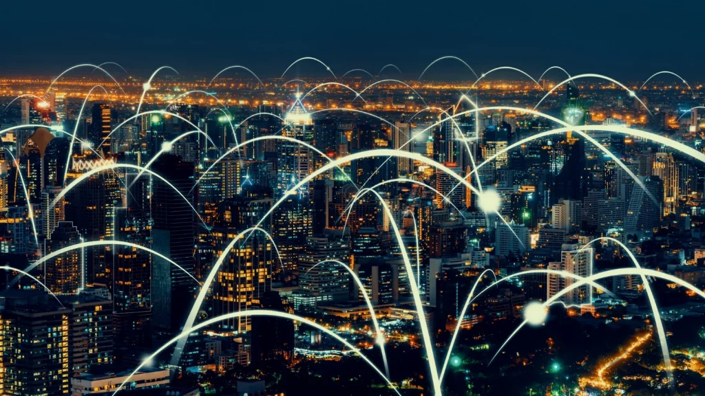 Cidade conectada a internet representando o protocolo IPV6